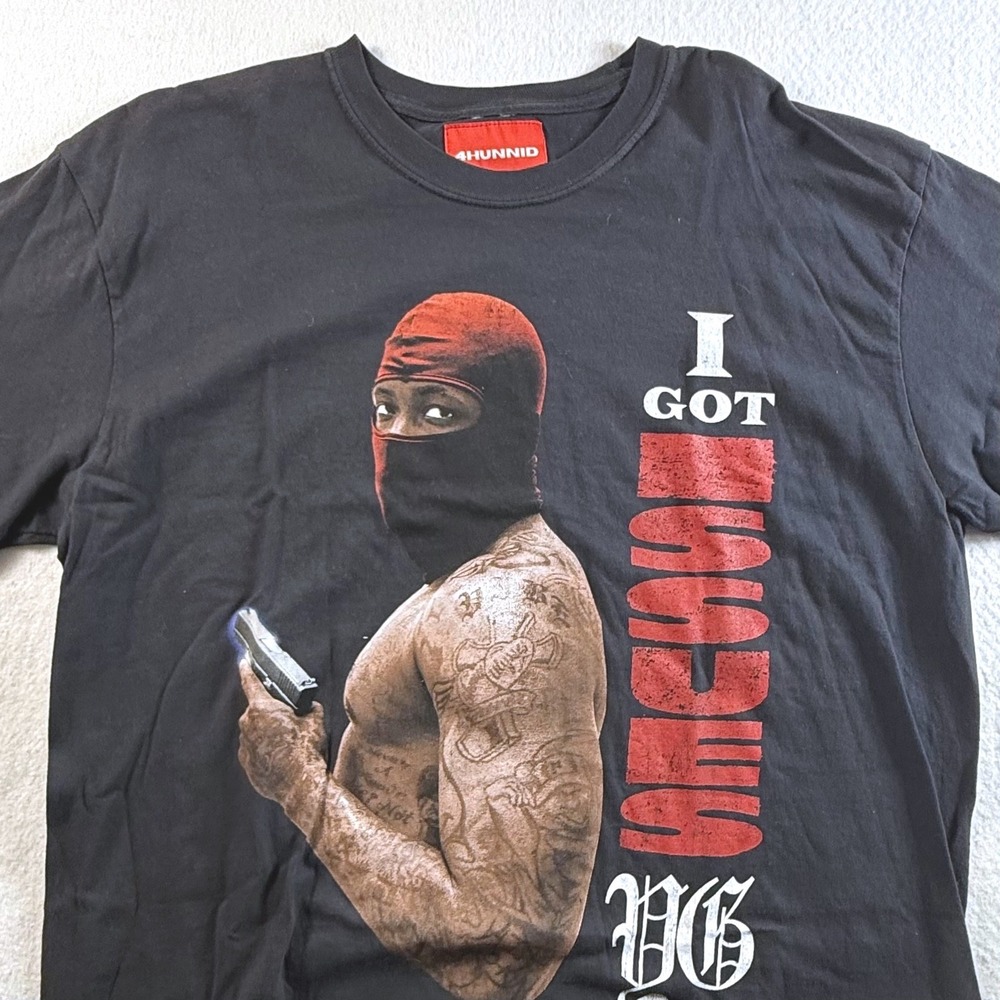 4Hunnid I Got Issues YG Graphic T-Shirt Mens XL Short Sleeve Black NWT